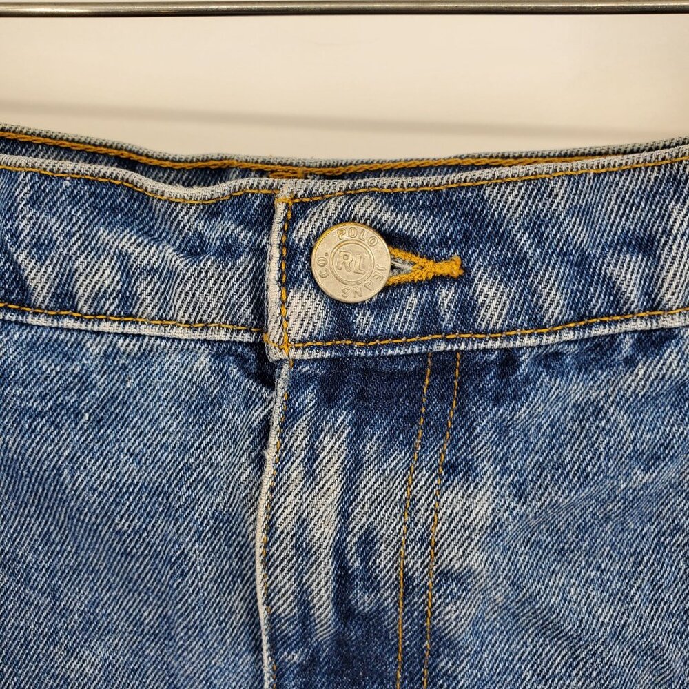 Vintage Polo Jeans Company Ralph Lauren Women's Denim Jean Knee Skirt Size 12 - Picture 5 of 11